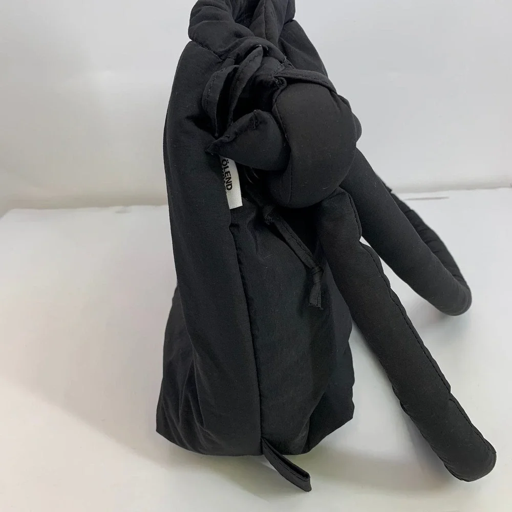 ÖLEND Backpacks Black Large Padded Shoulder Nylon Tote‎ Bag Drawstring Closure
